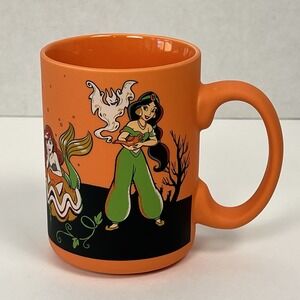Disney Princess Halloween Coffee Mug Ariel Jasmine Snow White Aurora Orange